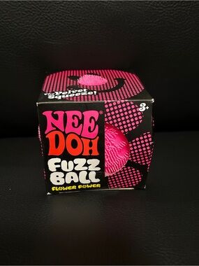 NeeDoh Fuzz Ball Flower Power Squishy Fidget Toy NEW - PINK